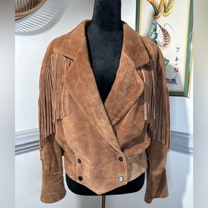 Vintage Yearbook  brown western style suede coat medium